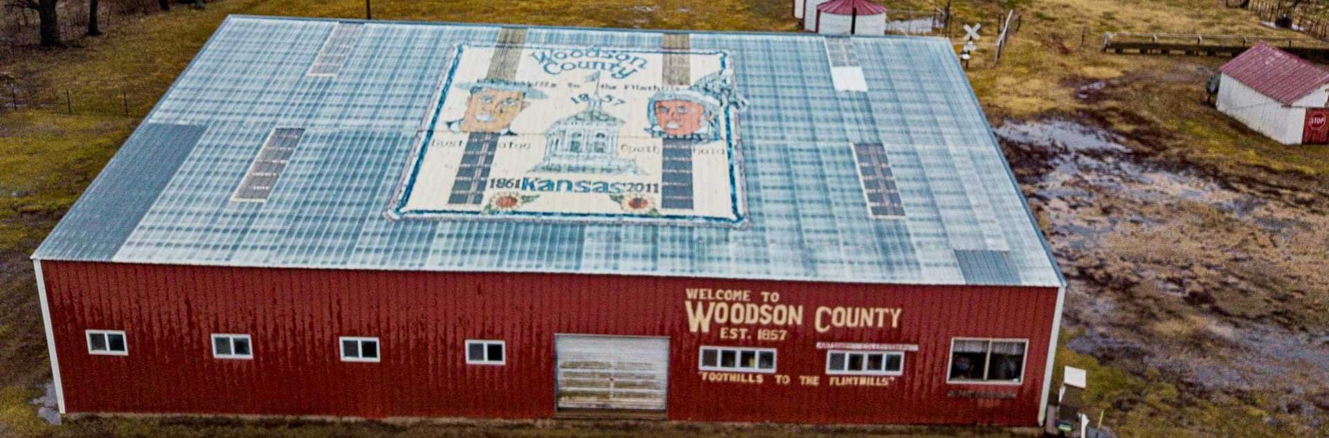 Welcome to Woodson County painted roof
