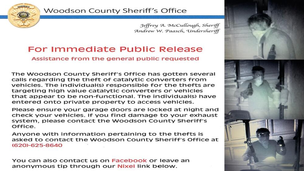 public info release regarding theft of catalytic converters